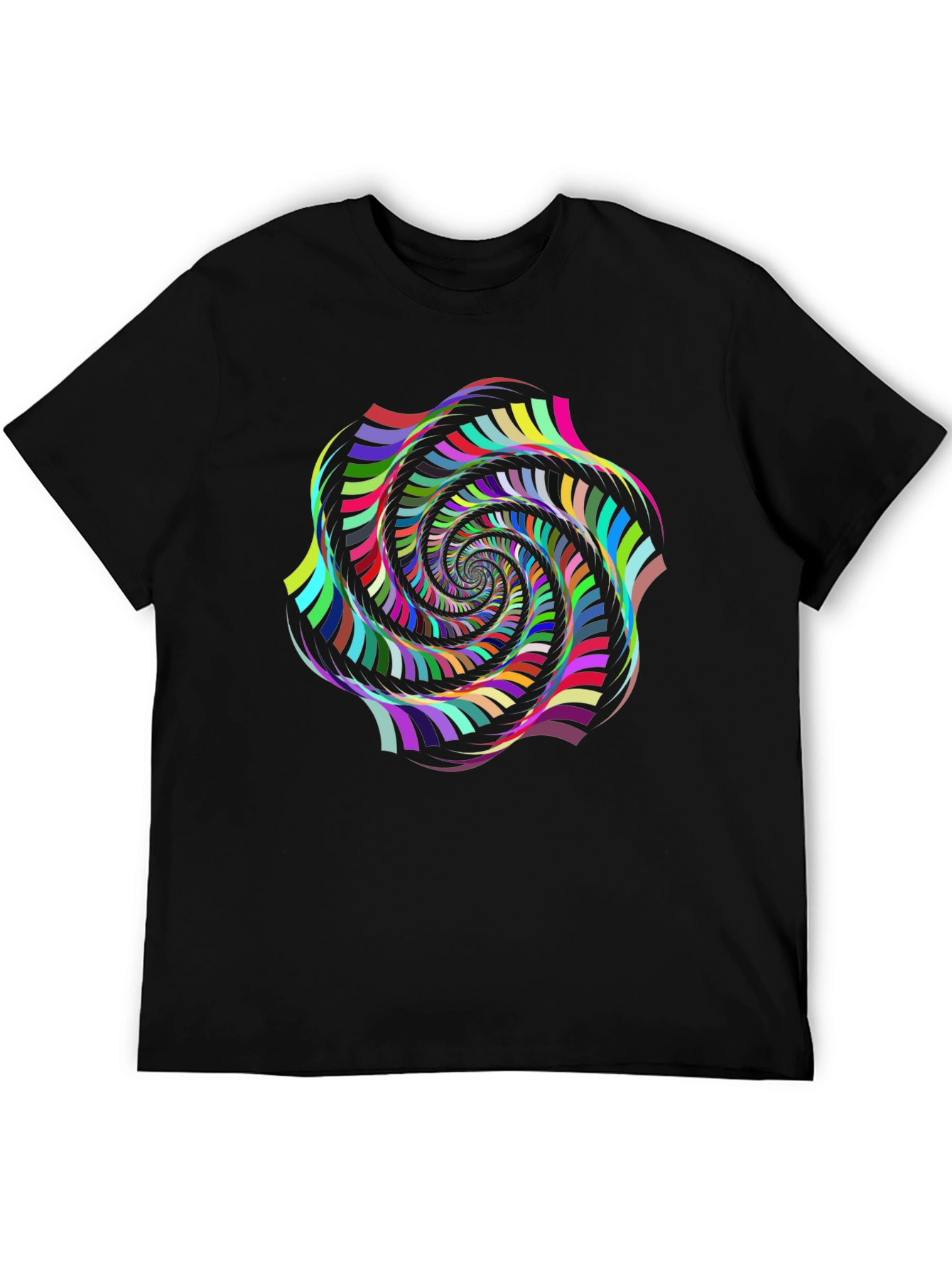 Psychedelic Swirl Graphic Black T-Shirt