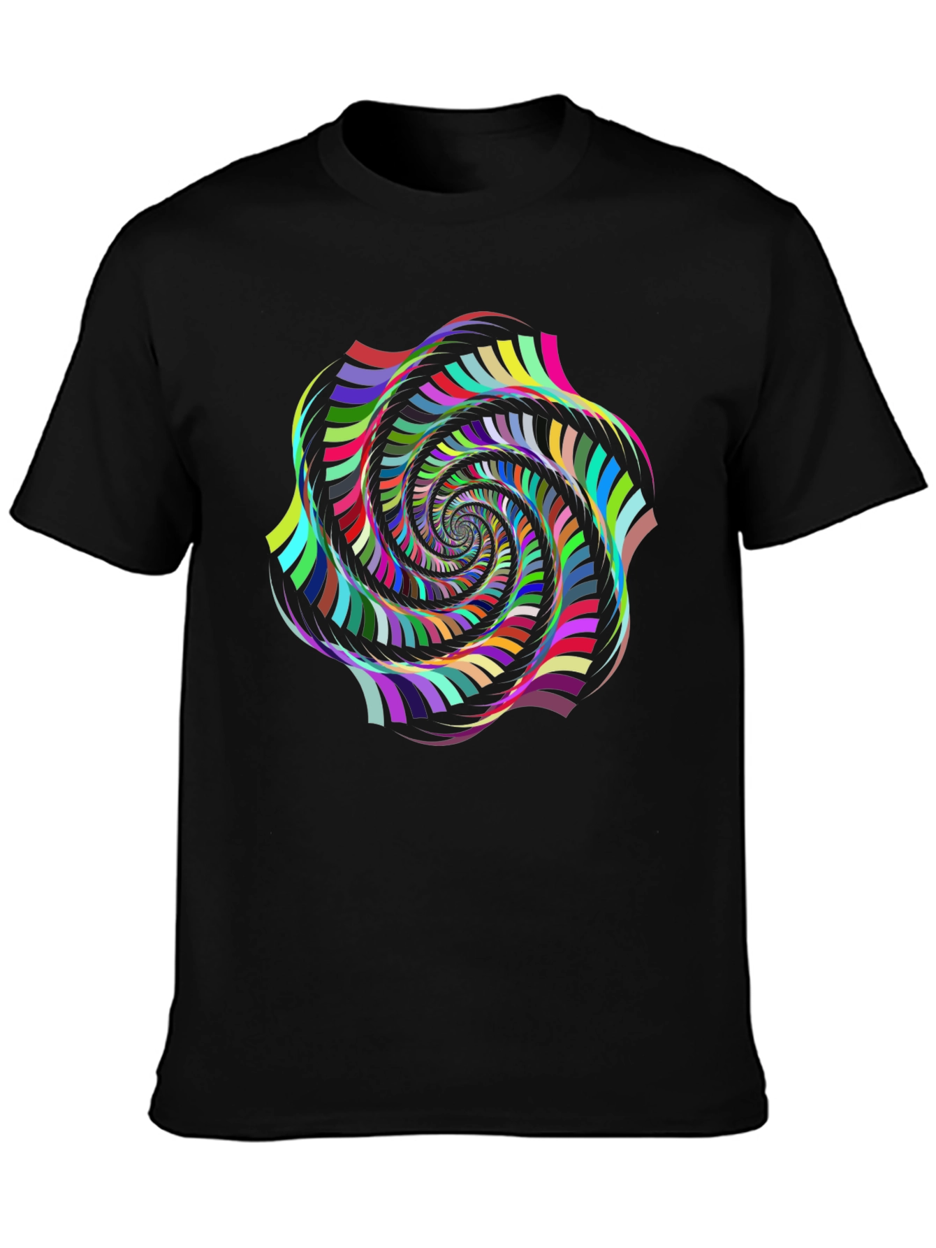 Psychedelic Swirl Graphic Black T-Shirt