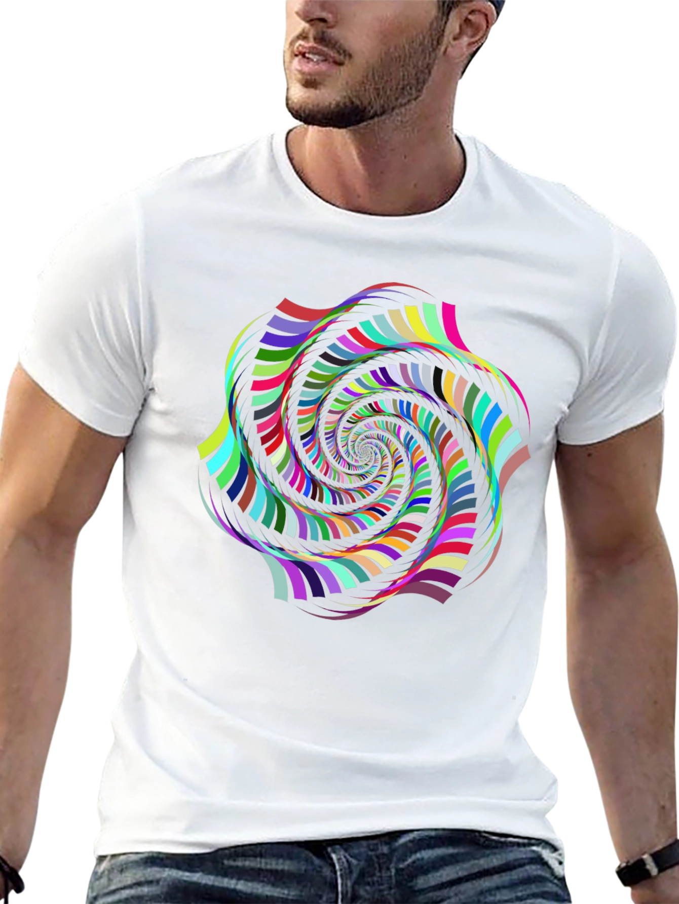 Psychedelic Swirl Graphic Black T-Shirt