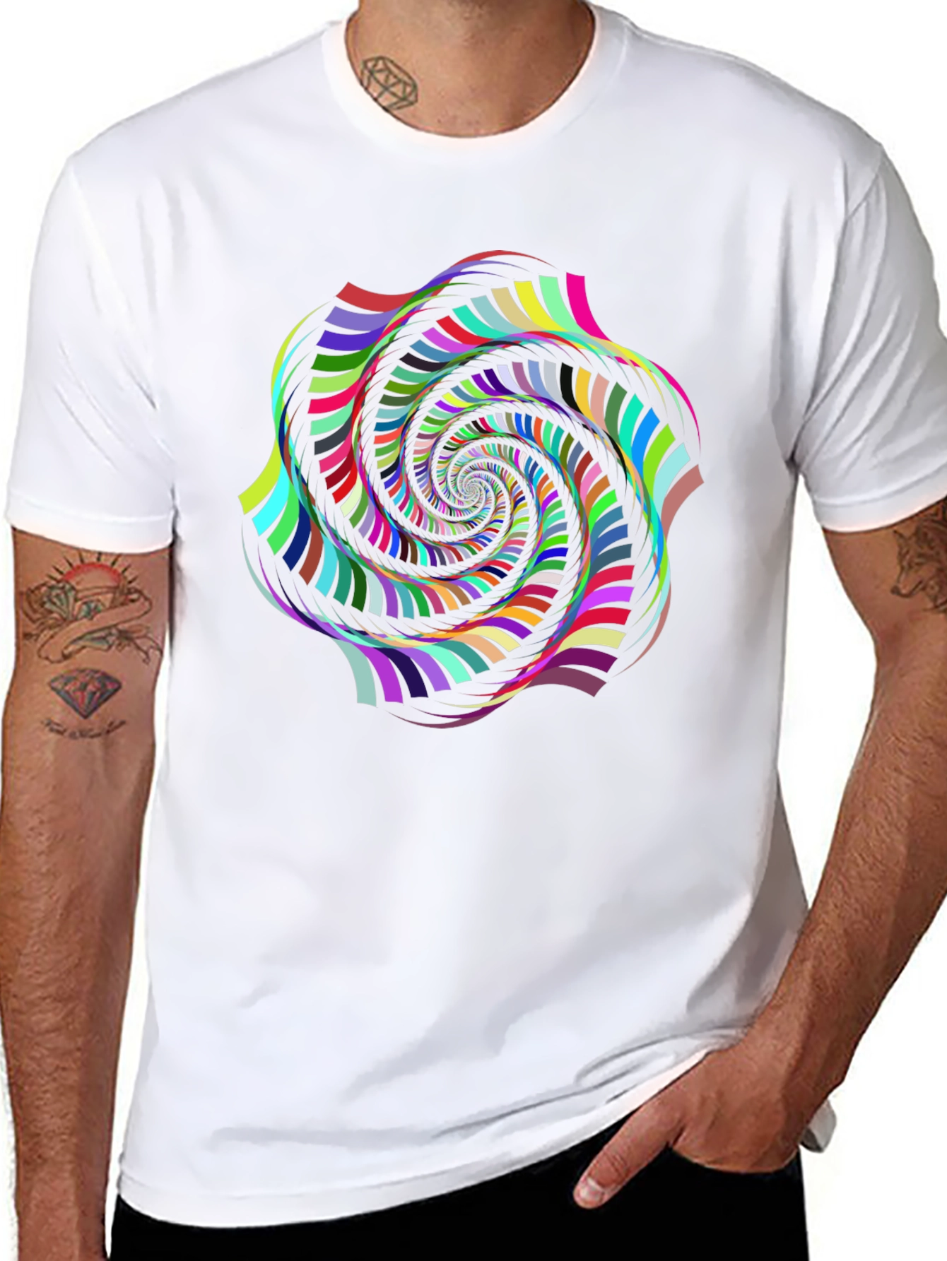 Psychedelic Swirl Graphic Black T-Shirt