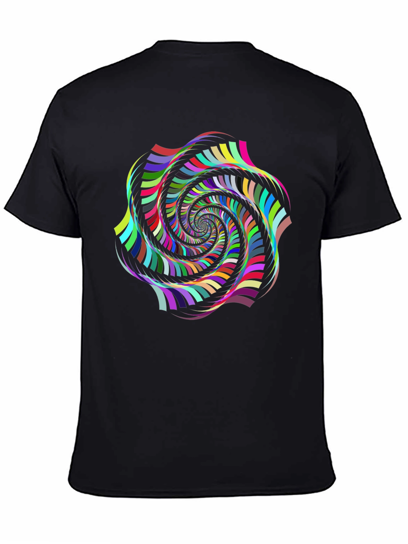 Psychedelic Swirl Graphic Black T-Shirt