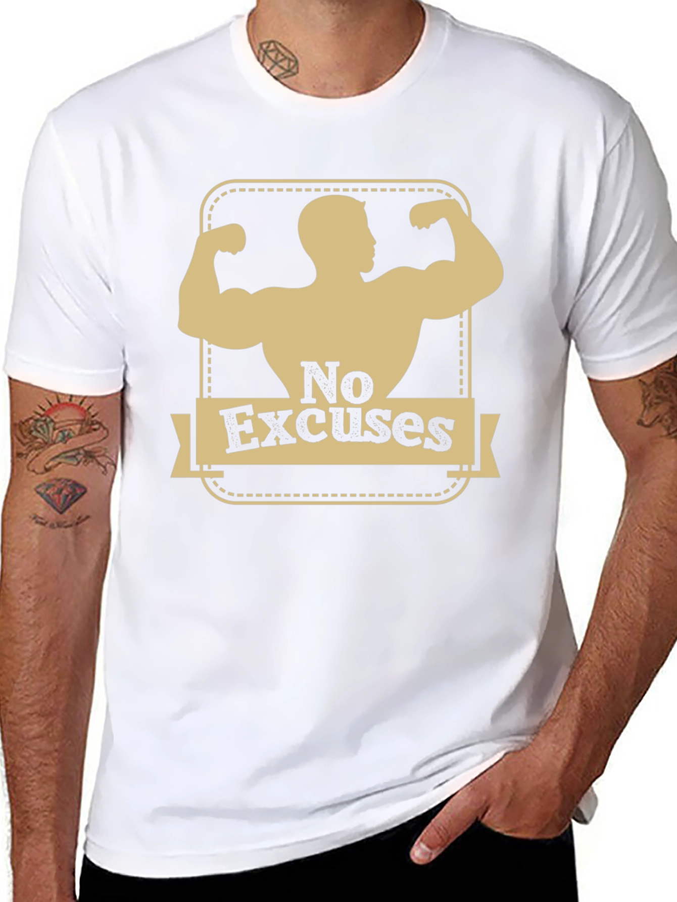No Excuses Graphic T-Shirt - Motivational Workout Tee