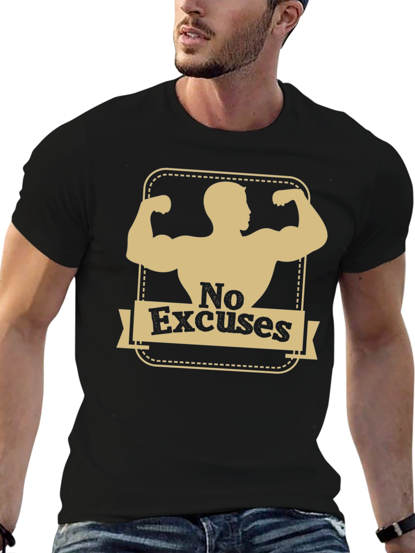 No Excuses Graphic T-Shirt - Motivational Workout Tee