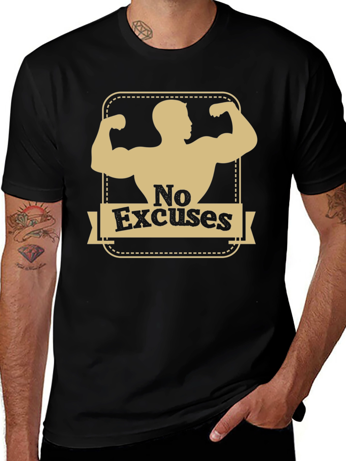 No Excuses Graphic T-Shirt - Motivational Workout Tee