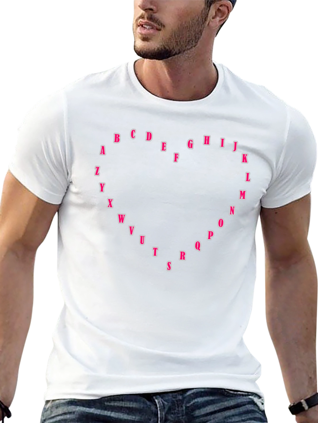 Alphabet Heart T-Shirt - Trendy Graphic Tee