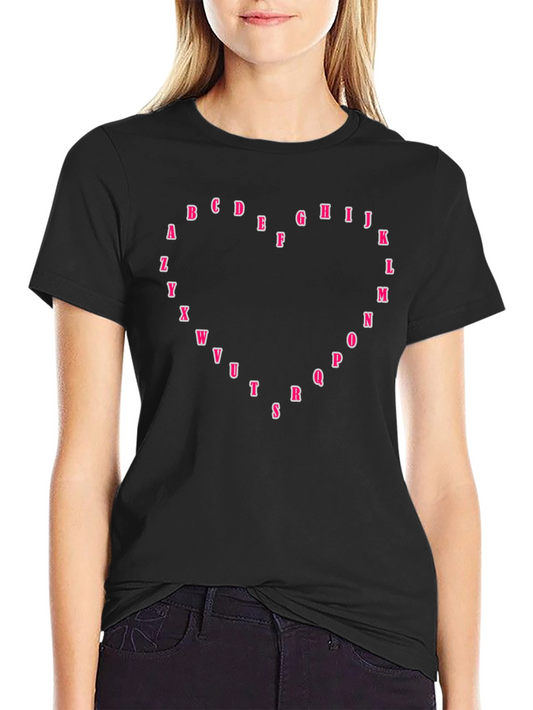 Alphabet Heart T-Shirt - Trendy Graphic Tee