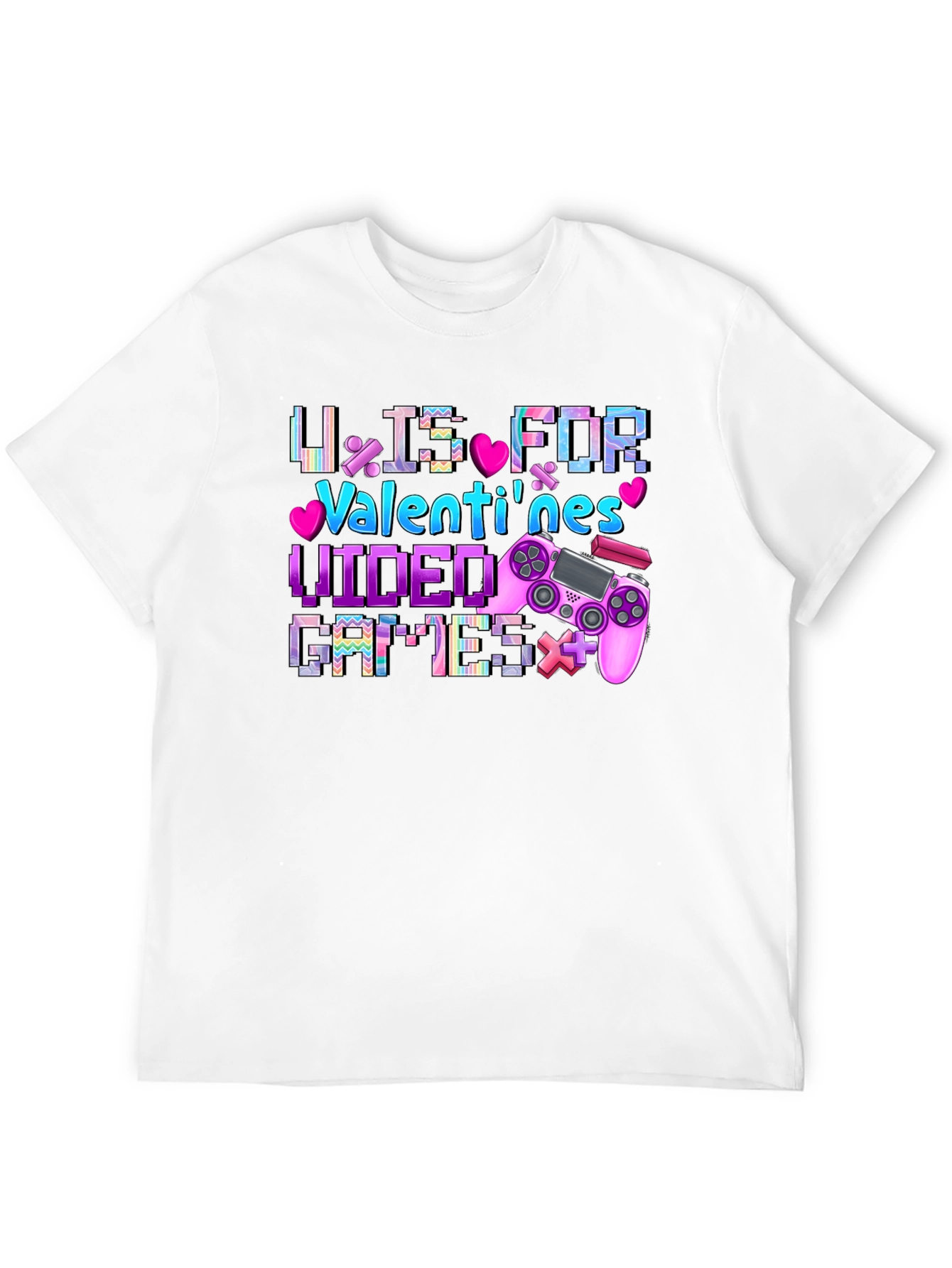 Valentines Video Games Black T-Shirt