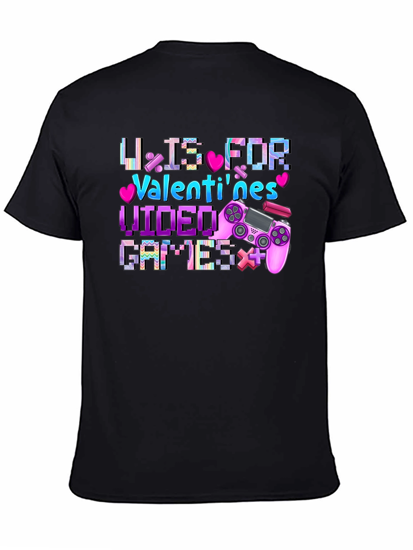 Valentines Video Games Black T-Shirt