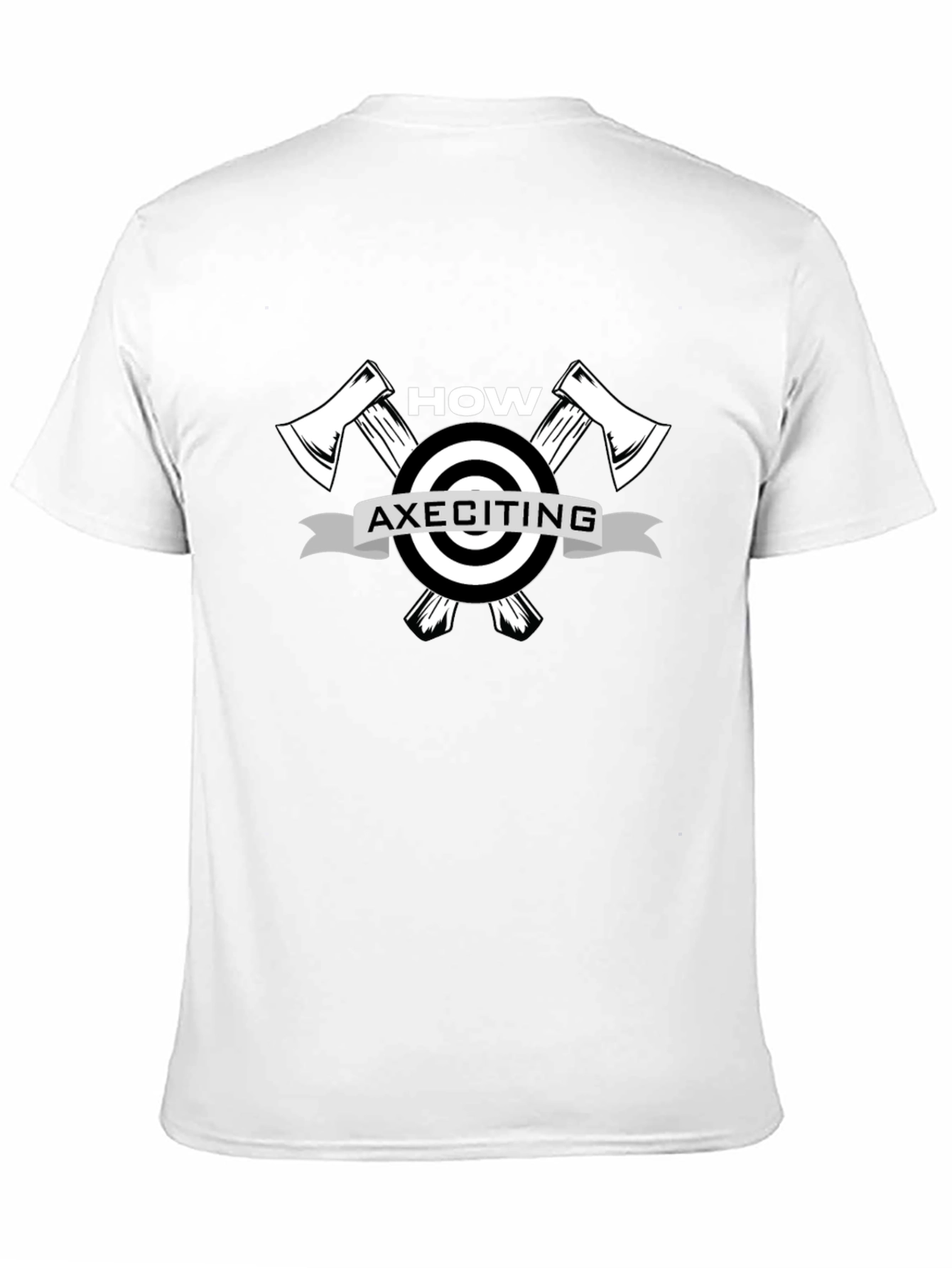 How AXEciting! Lumberjack Humor Black Graphic T-Shirt