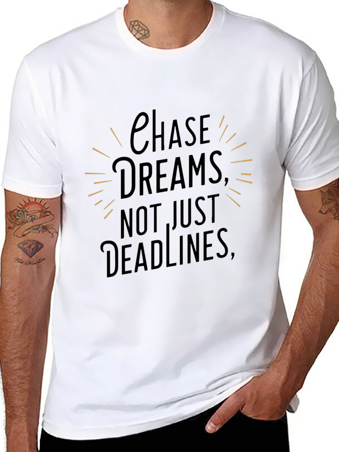 Chase Dreams Graphic Tee - Motivational Black T-Shirt