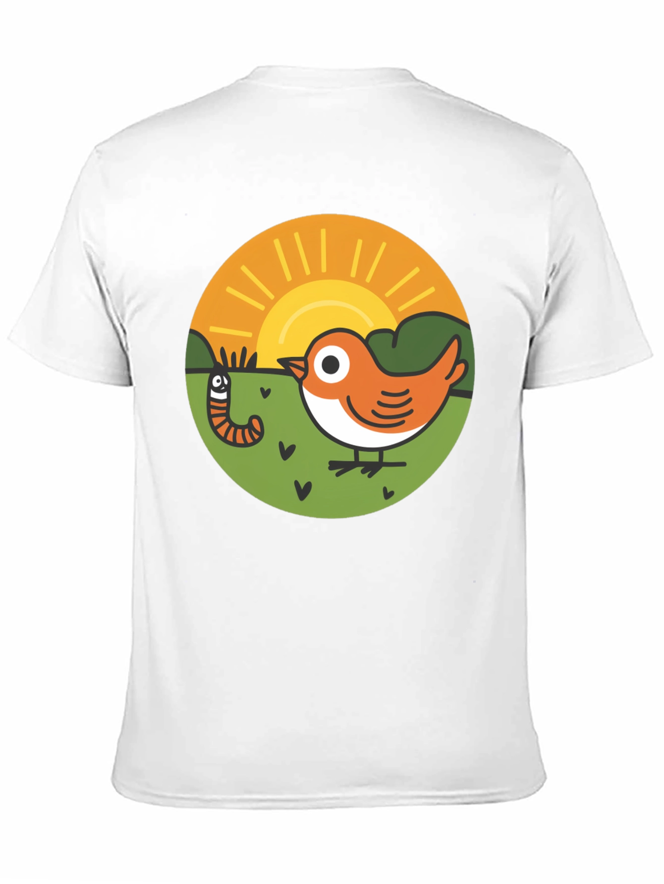 Bird & Worm Graphic Tee - Black