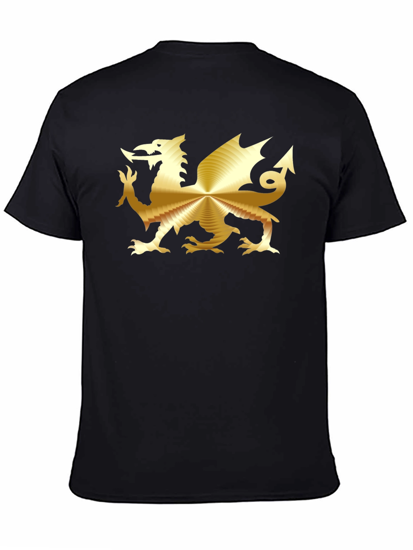 Golden Dragon Graphic Tee - Black Cotton T-Shirt