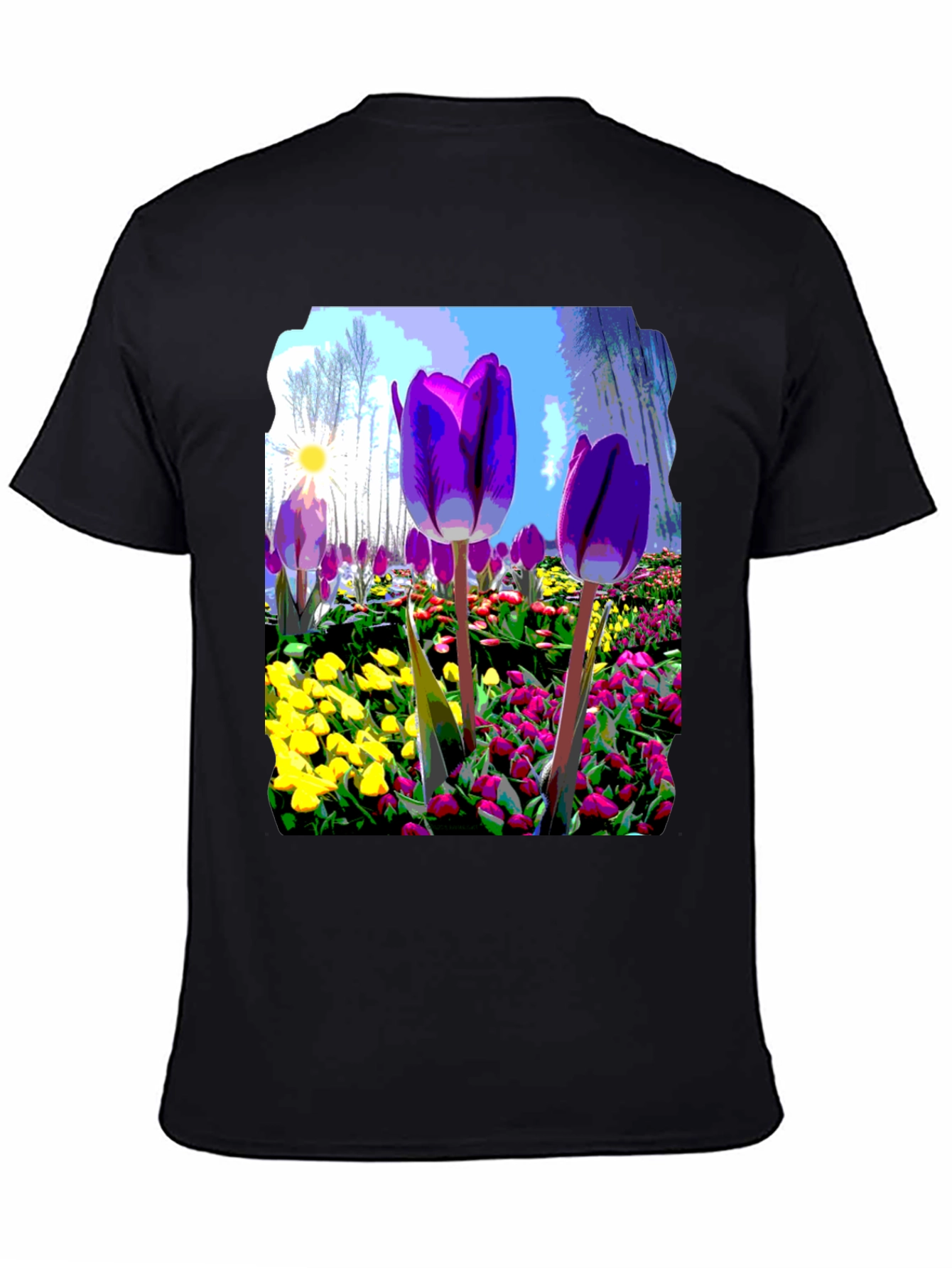 Floral Art Graphic Tee - Bold Spring Design