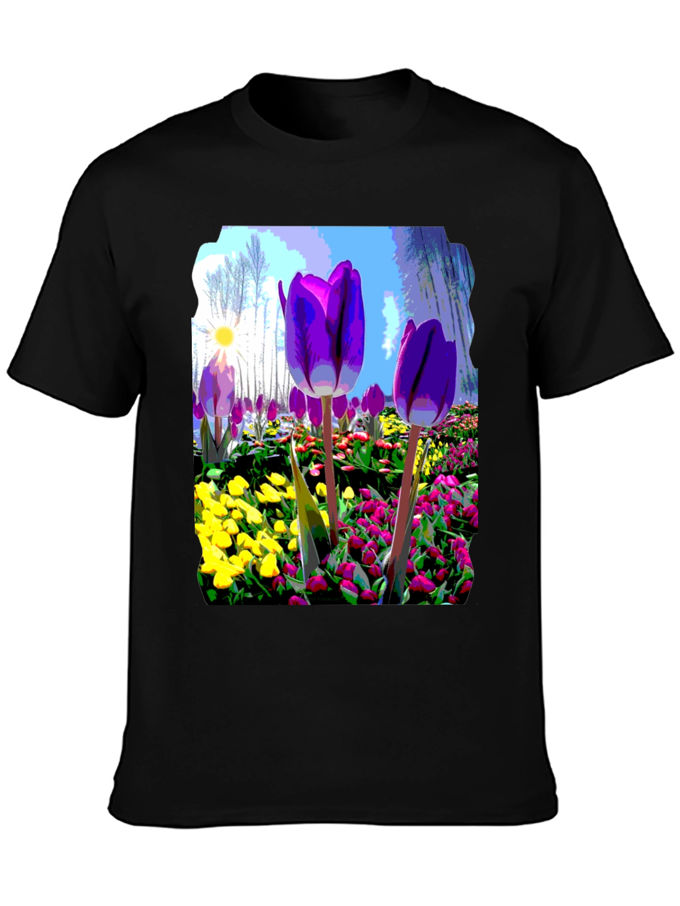 Floral Art Graphic Tee - Bold Spring Design