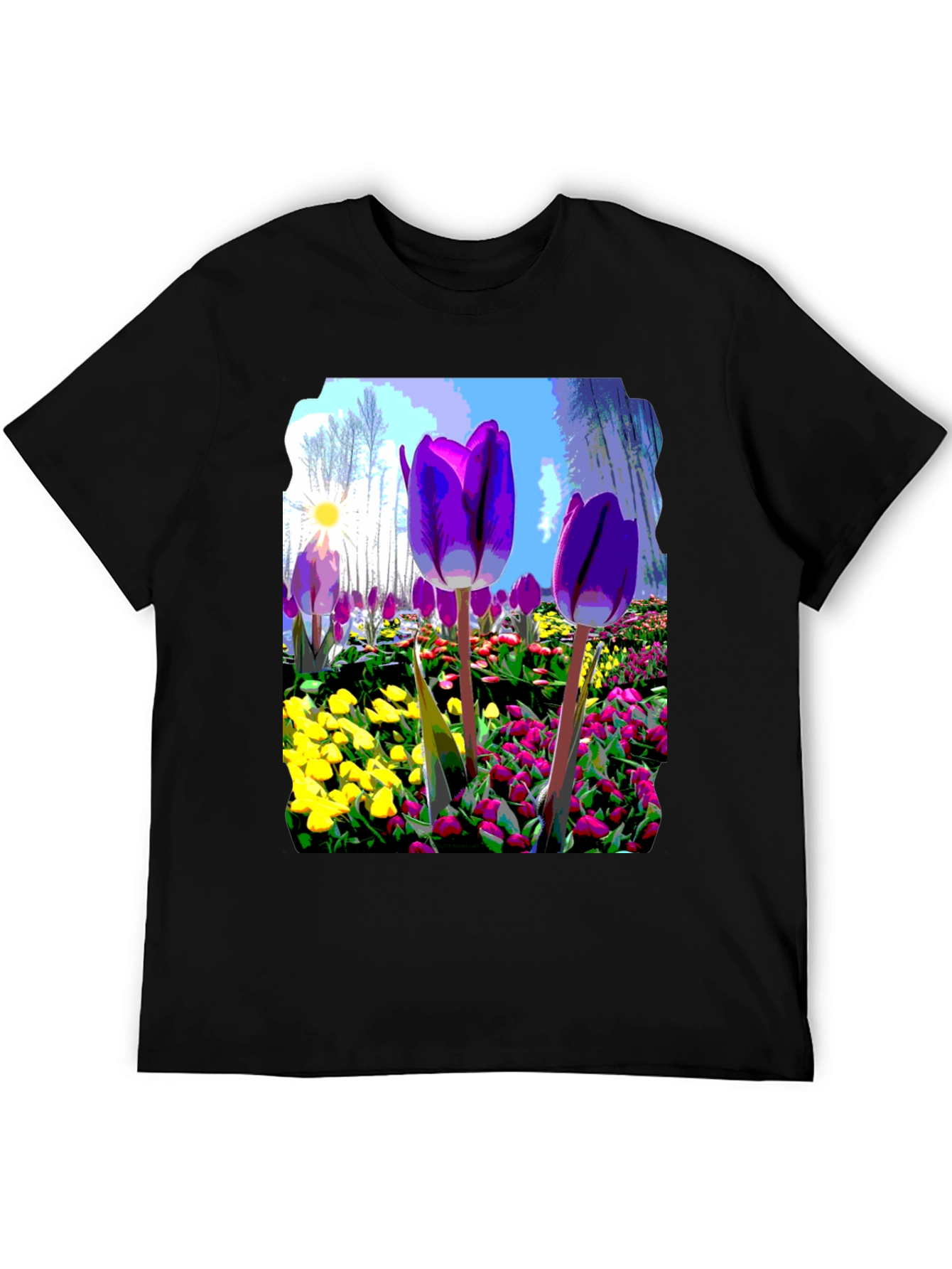 Floral Art Graphic Tee - Bold Spring Design
