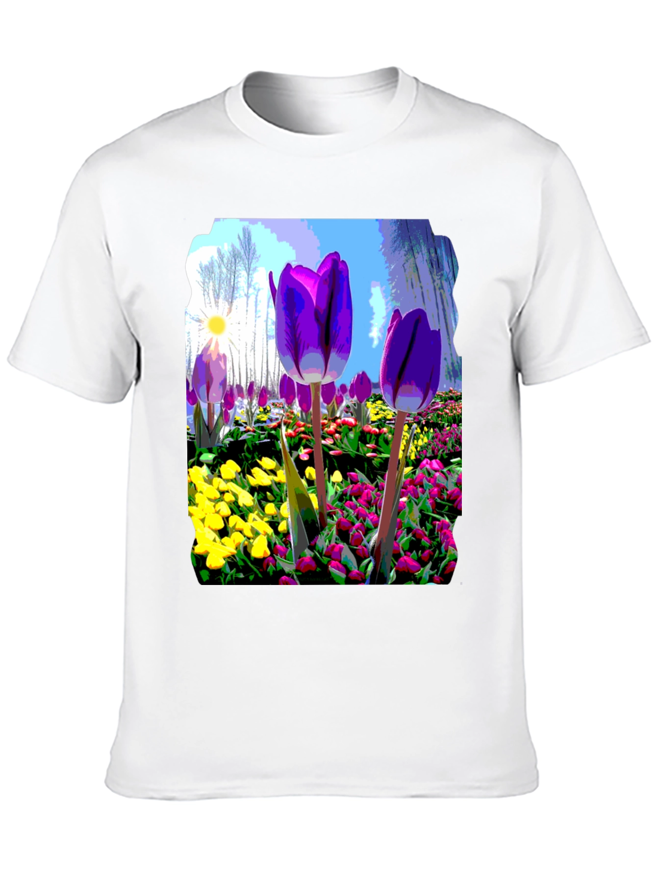 Floral Art Graphic Tee - Bold Spring Design