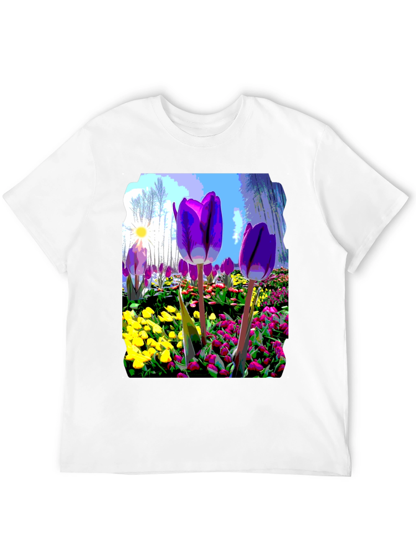 Floral Art Graphic Tee - Bold Spring Design
