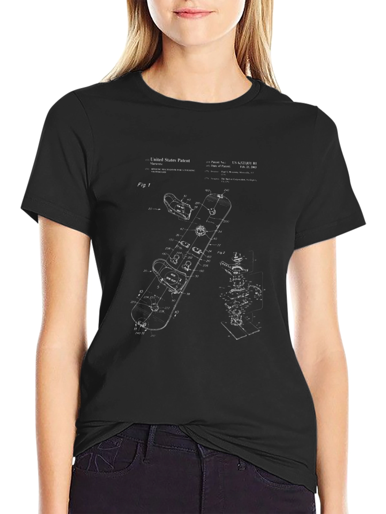 Skateboard Patent Print Graphic T-Shirt