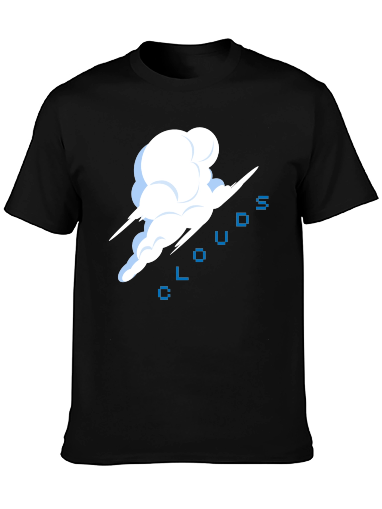 Pixel Clouds Black T-Shirt