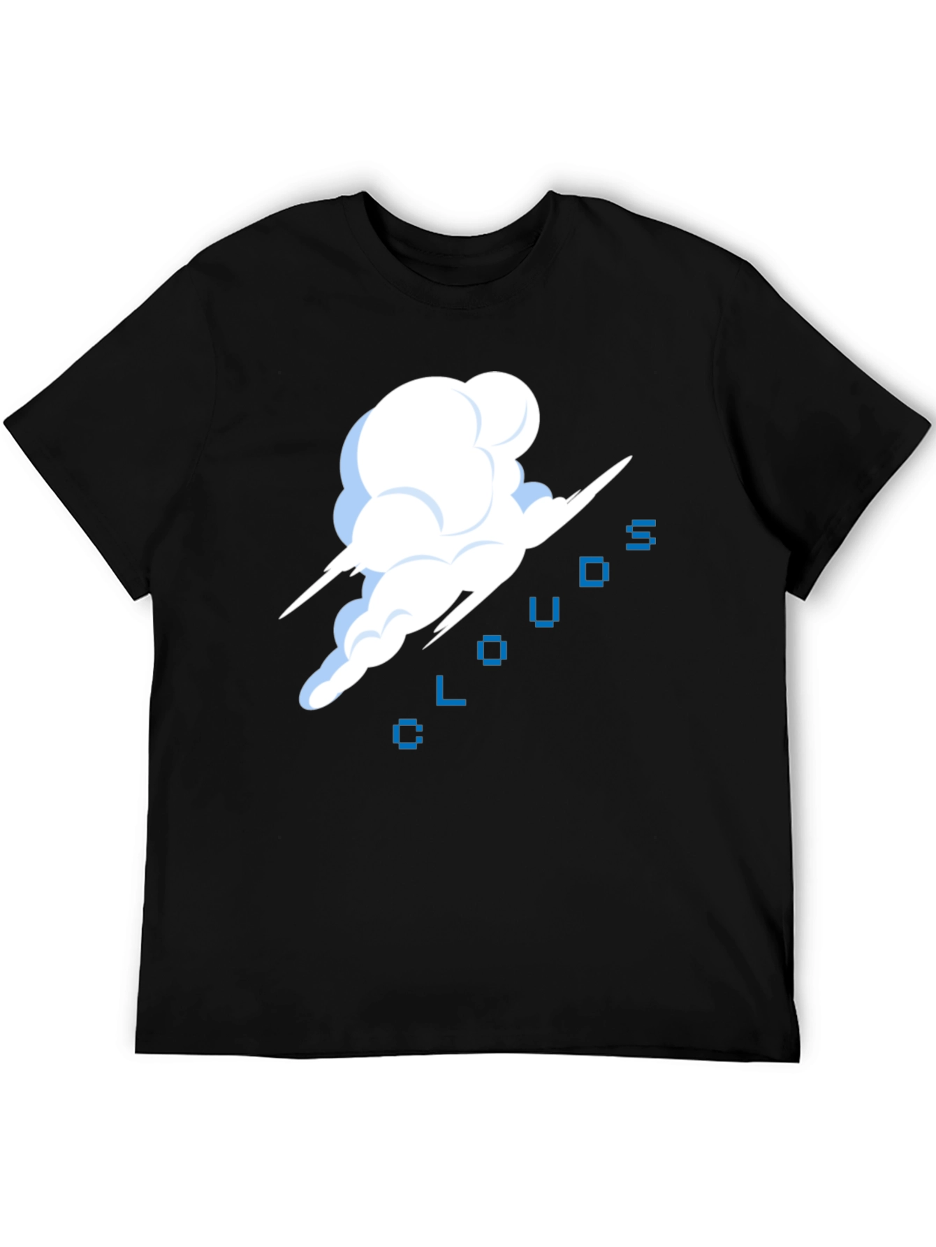 Pixel Clouds Black T-Shirt