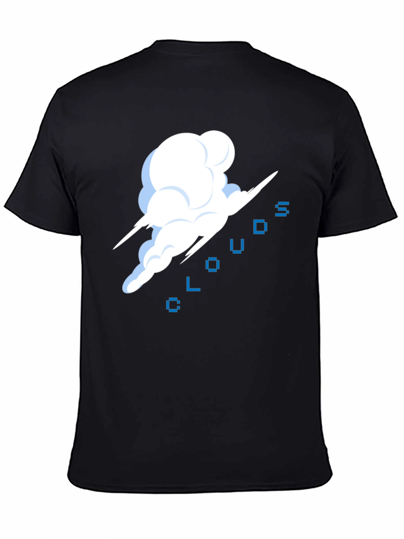 Pixel Clouds Black T-Shirt