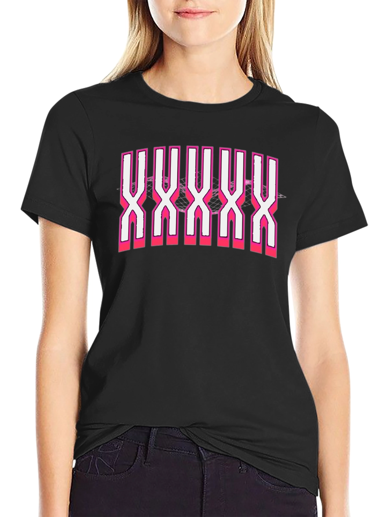 Black T-Shirt with Bold XXX Design