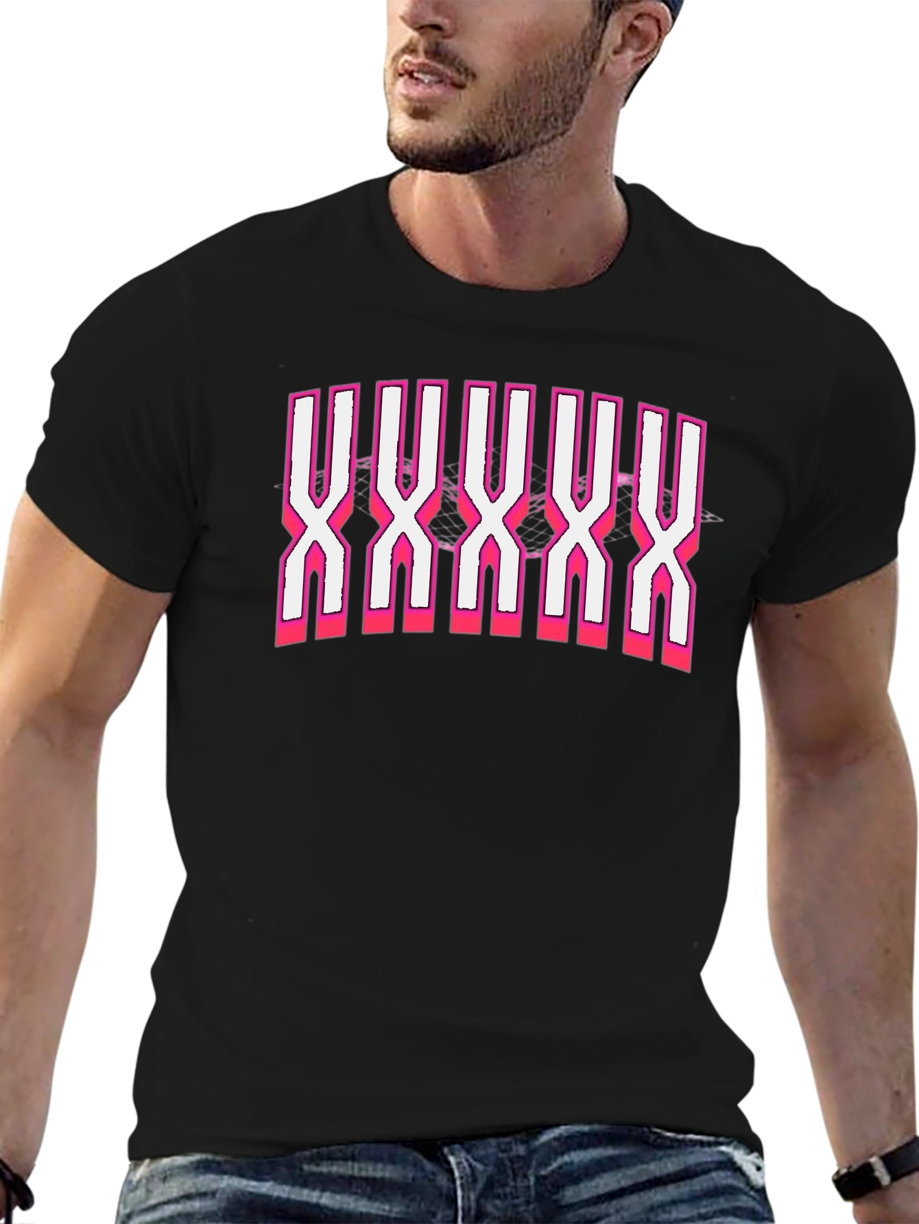 Black T-Shirt with Bold XXX Design