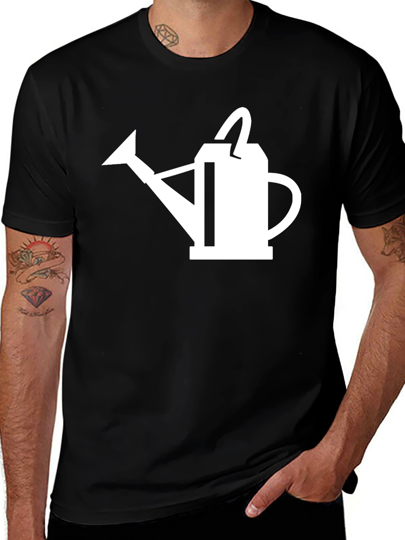 Watering Can Graphic Tee - Black