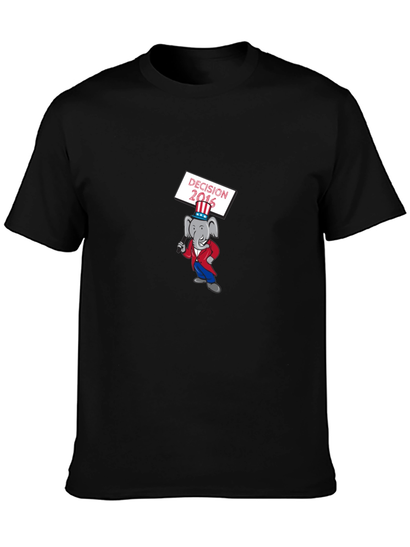Decision 2016 Elephant Graphic Tee - Black Cotton T-Shirt