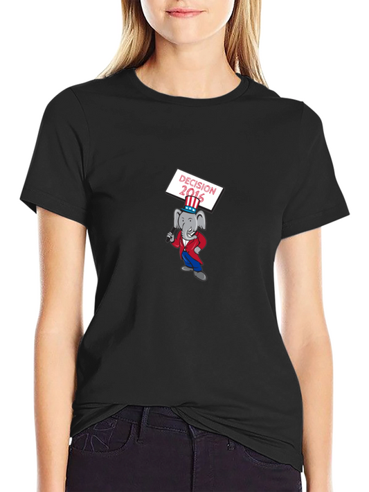 Decision 2016 Elephant Graphic Tee - Black Cotton T-Shirt