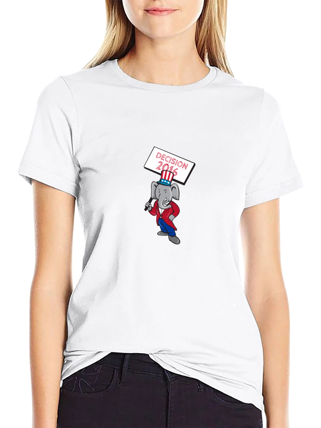 Decision 2016 Elephant Graphic Tee - Black Cotton T-Shirt
