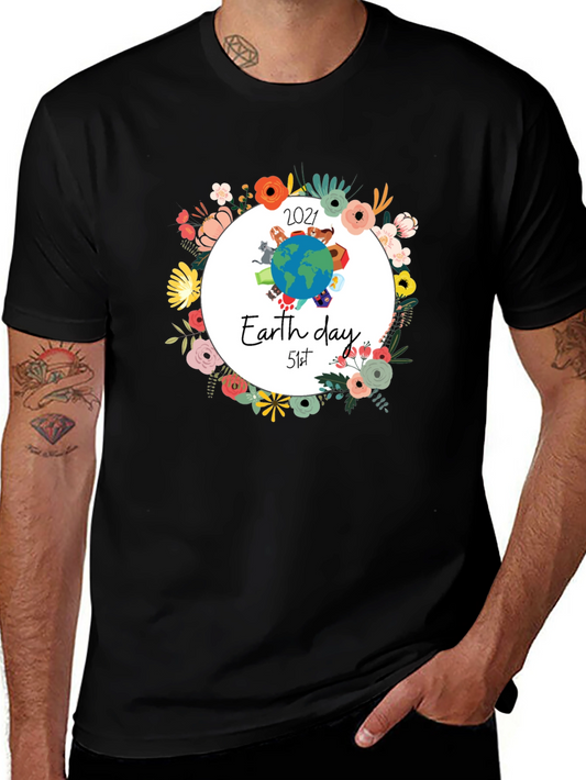 Earth Day 2021 T-Shirt - Floral Earth Graphic Tee