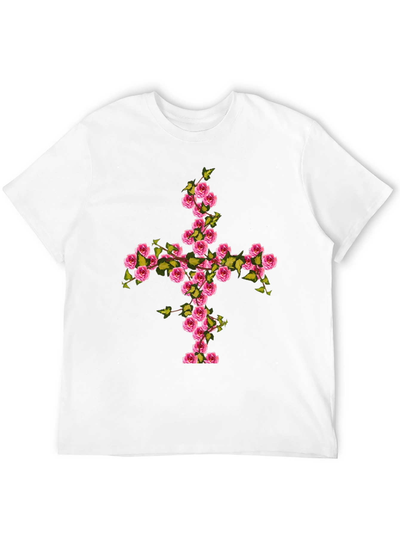 Floral Cross Graphic Tee - Black