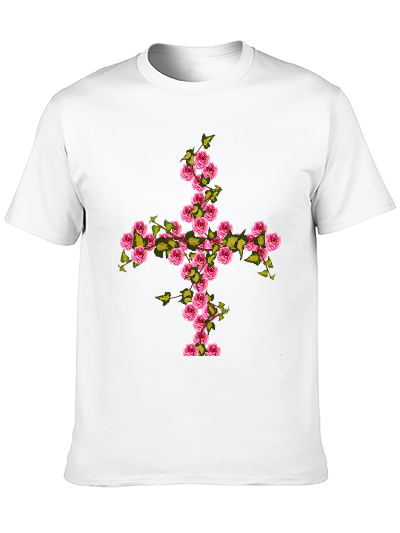 Floral Cross Graphic Tee - Black