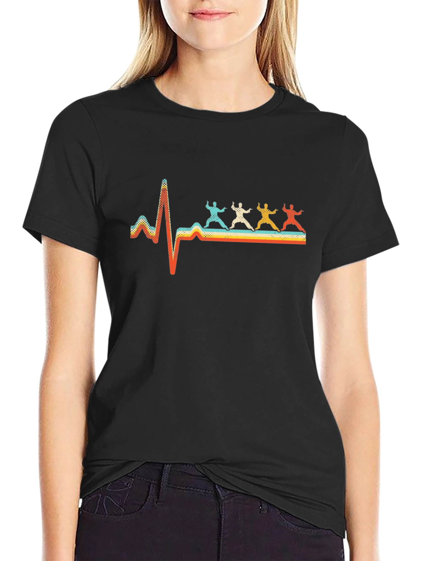 Fencing Heartbeat Black T-Shirt