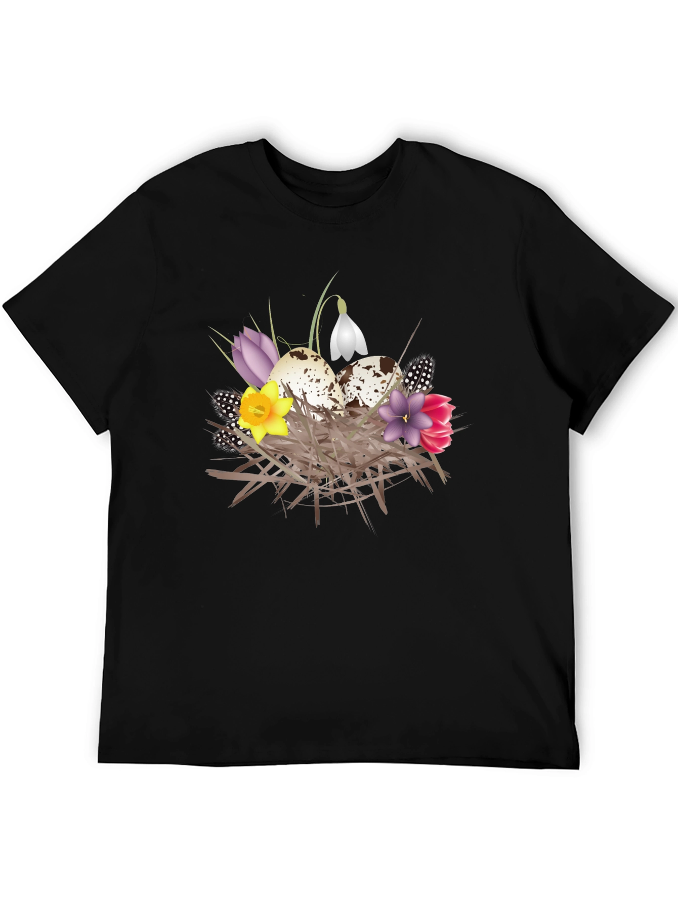 Spring Nest T-Shirt: Eggs and Flowers Graphic Tee