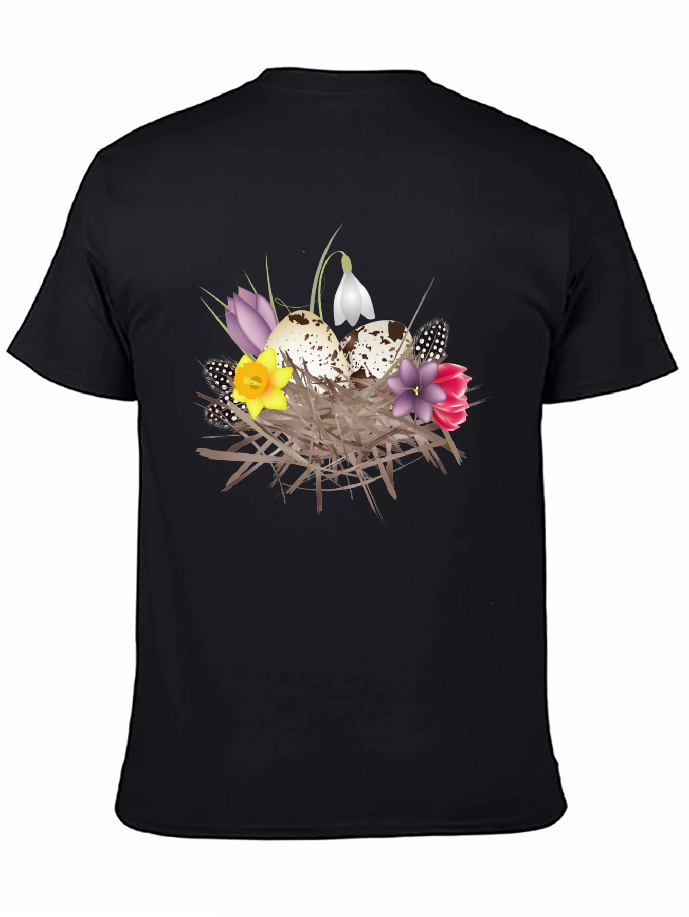 Spring Nest T-Shirt: Eggs and Flowers Graphic Tee