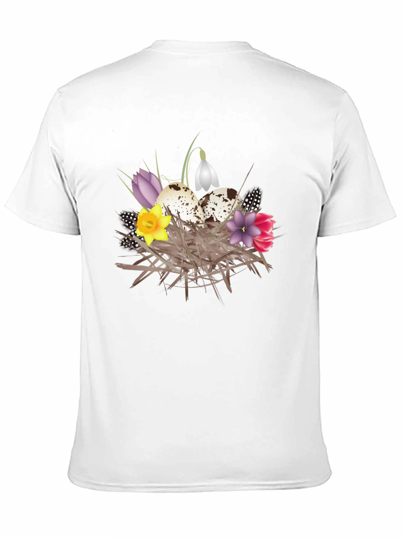 Spring Nest T-Shirt: Eggs and Flowers Graphic Tee