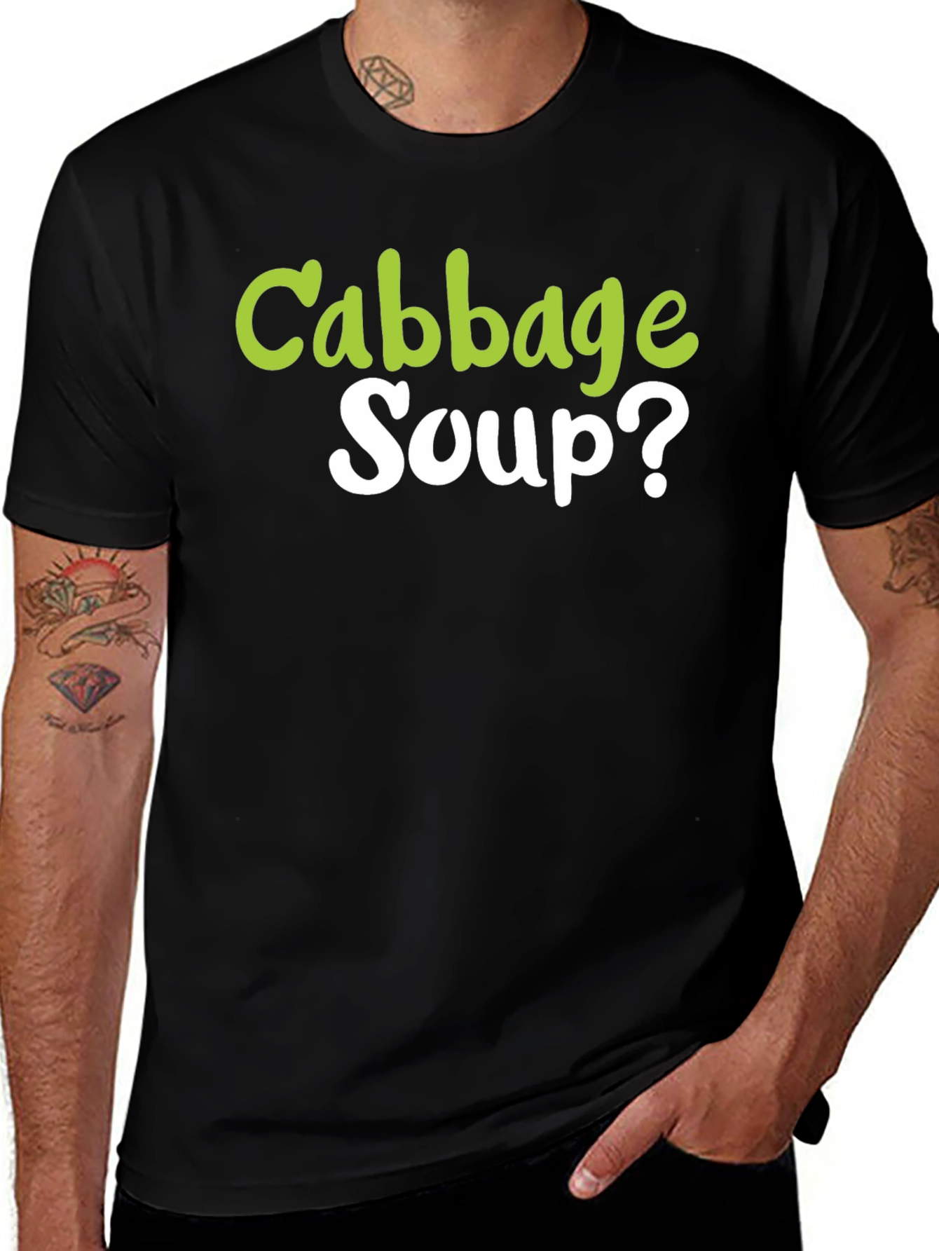 Cabbage Soup? Graphic T-Shirt - Quirky Foodie Tee