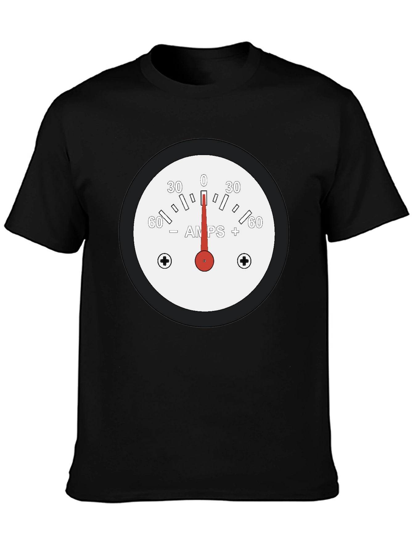 Amps Gauge Graphic Tee - Black Cotton T-Shirt