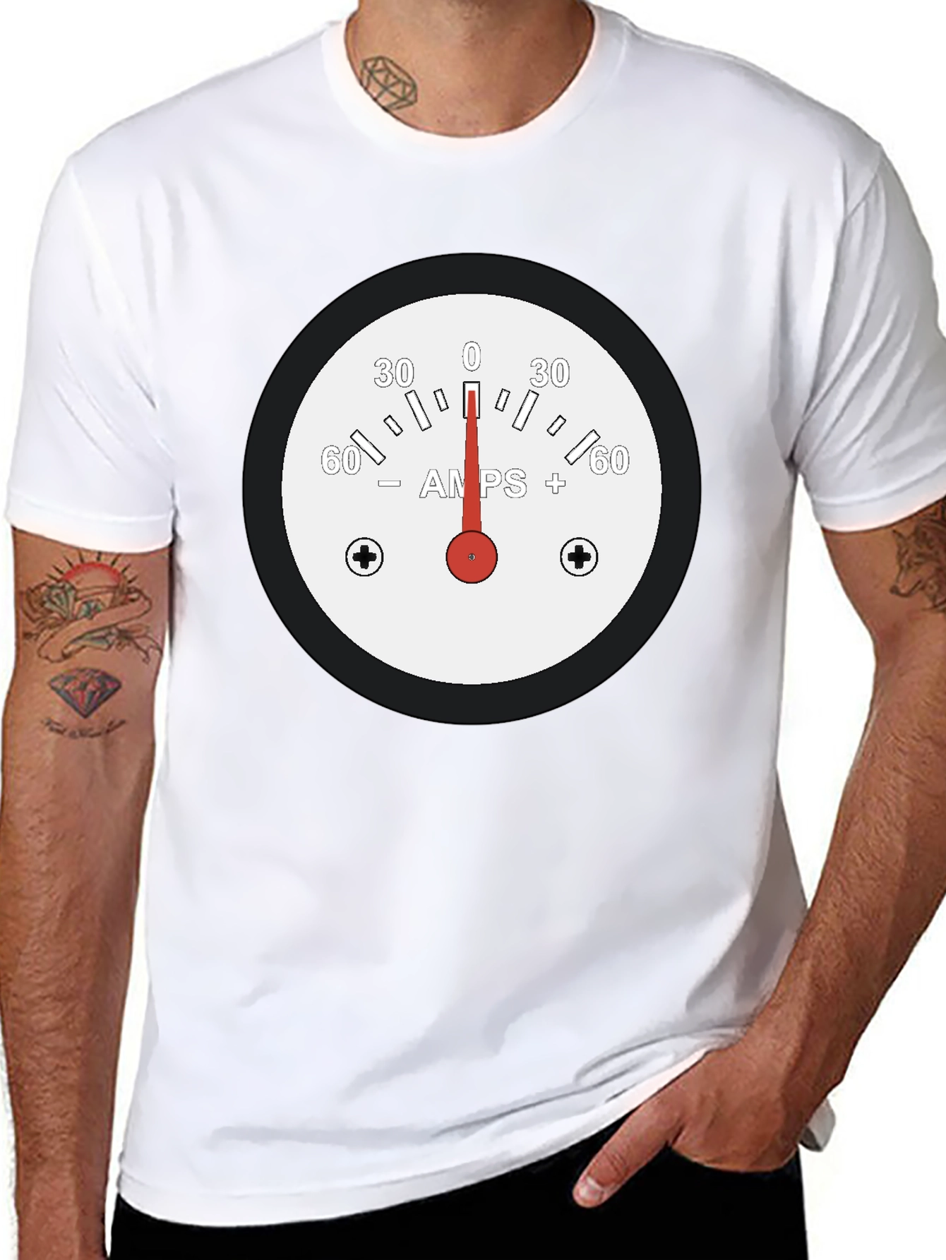 Amps Gauge Graphic Tee - Black Cotton T-Shirt