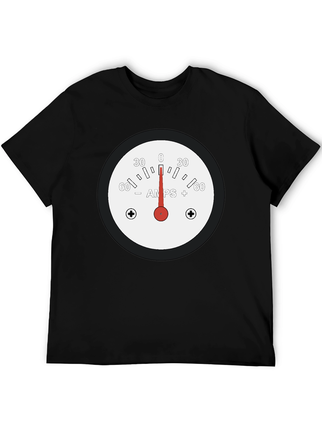Amps Gauge Graphic Tee - Black Cotton T-Shirt
