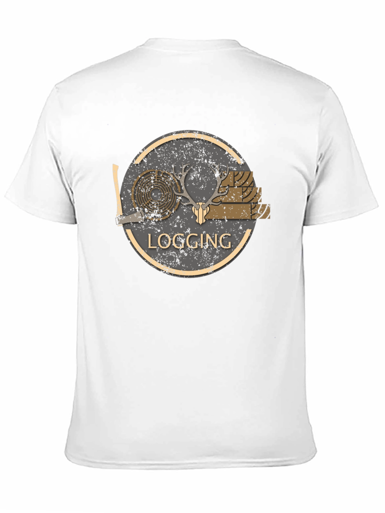 Logging Graphic Print Black T-Shirt