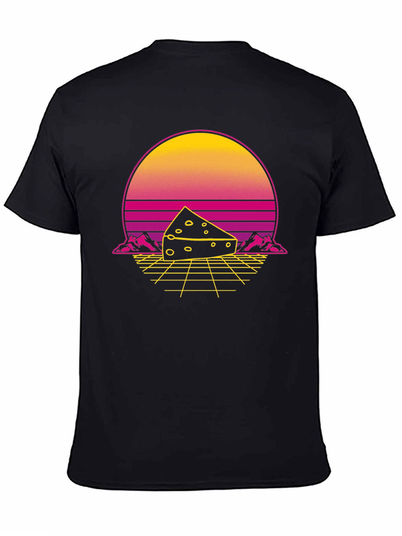 Retro Cheese Graphic T-Shirt - Black
