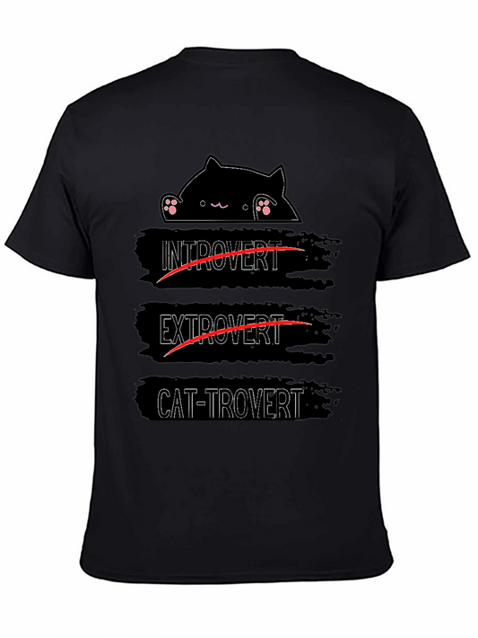 Cat-trovert T-Shirt - Introvert Extrovert Funny Cat Lover Tee