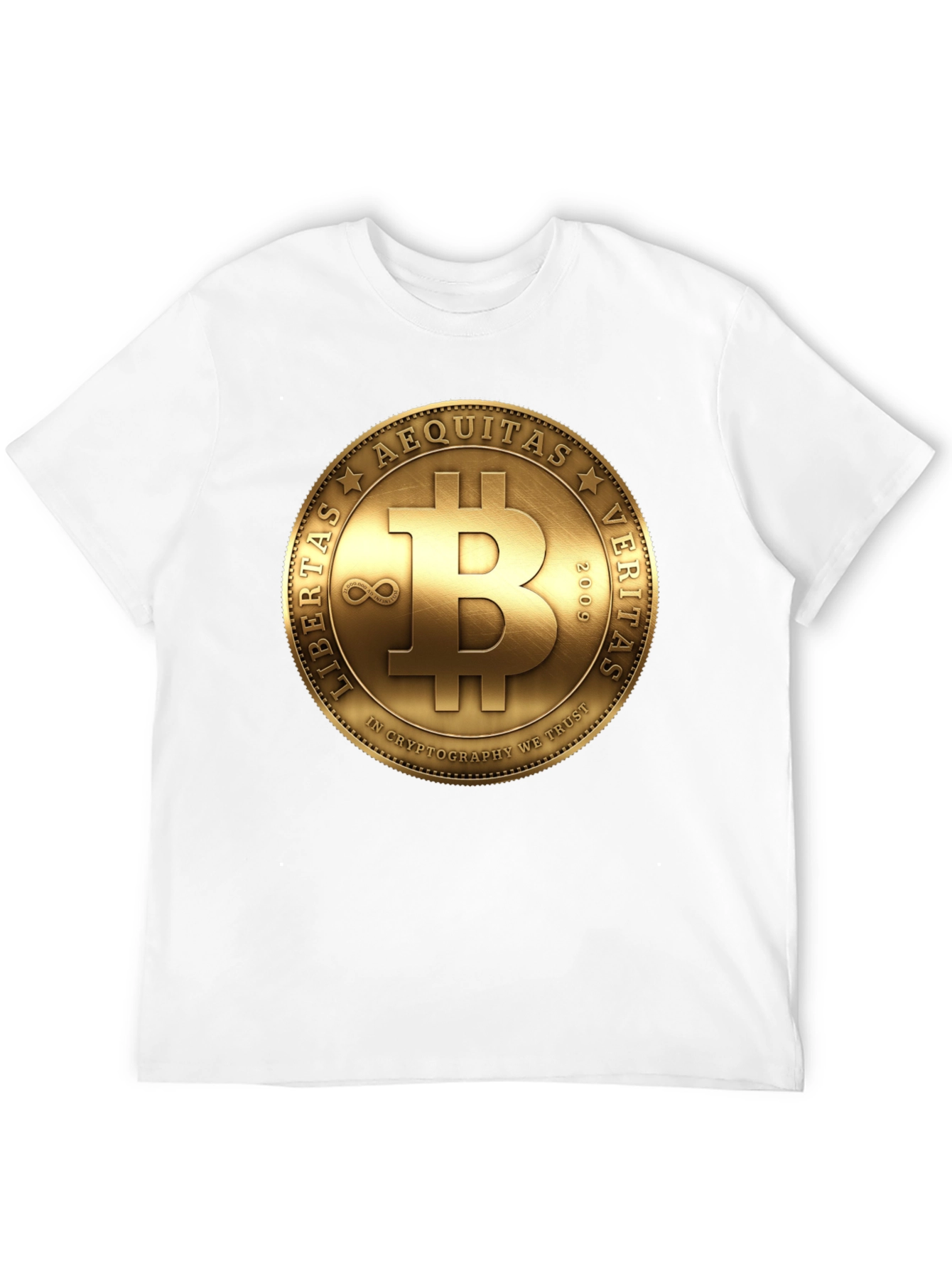 Bitcoin Crypto T-Shirt - Gold Coin Design