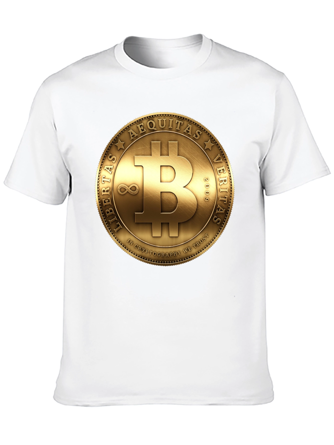 Bitcoin Crypto T-Shirt - Gold Coin Design