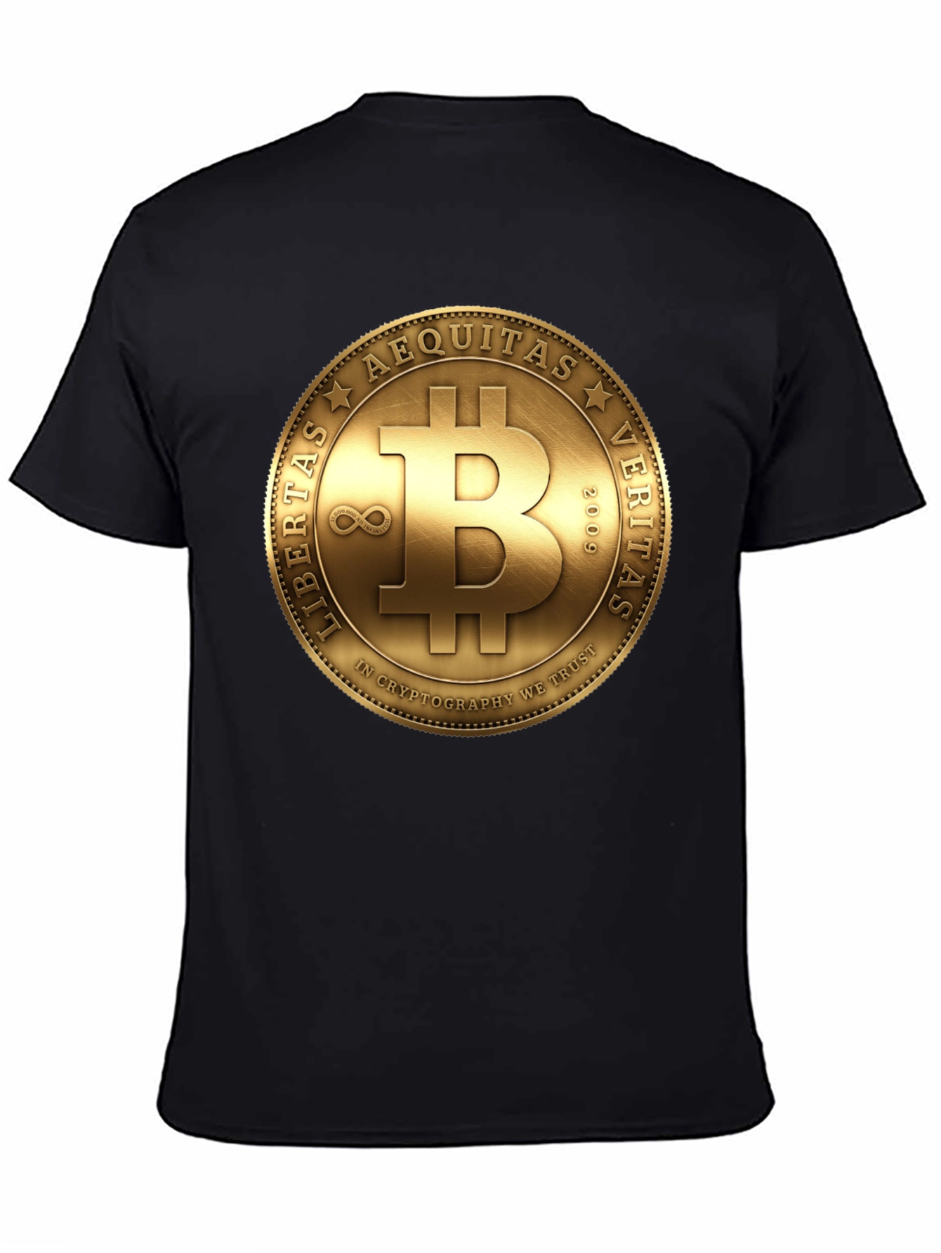 Bitcoin Crypto T-Shirt - Gold Coin Design