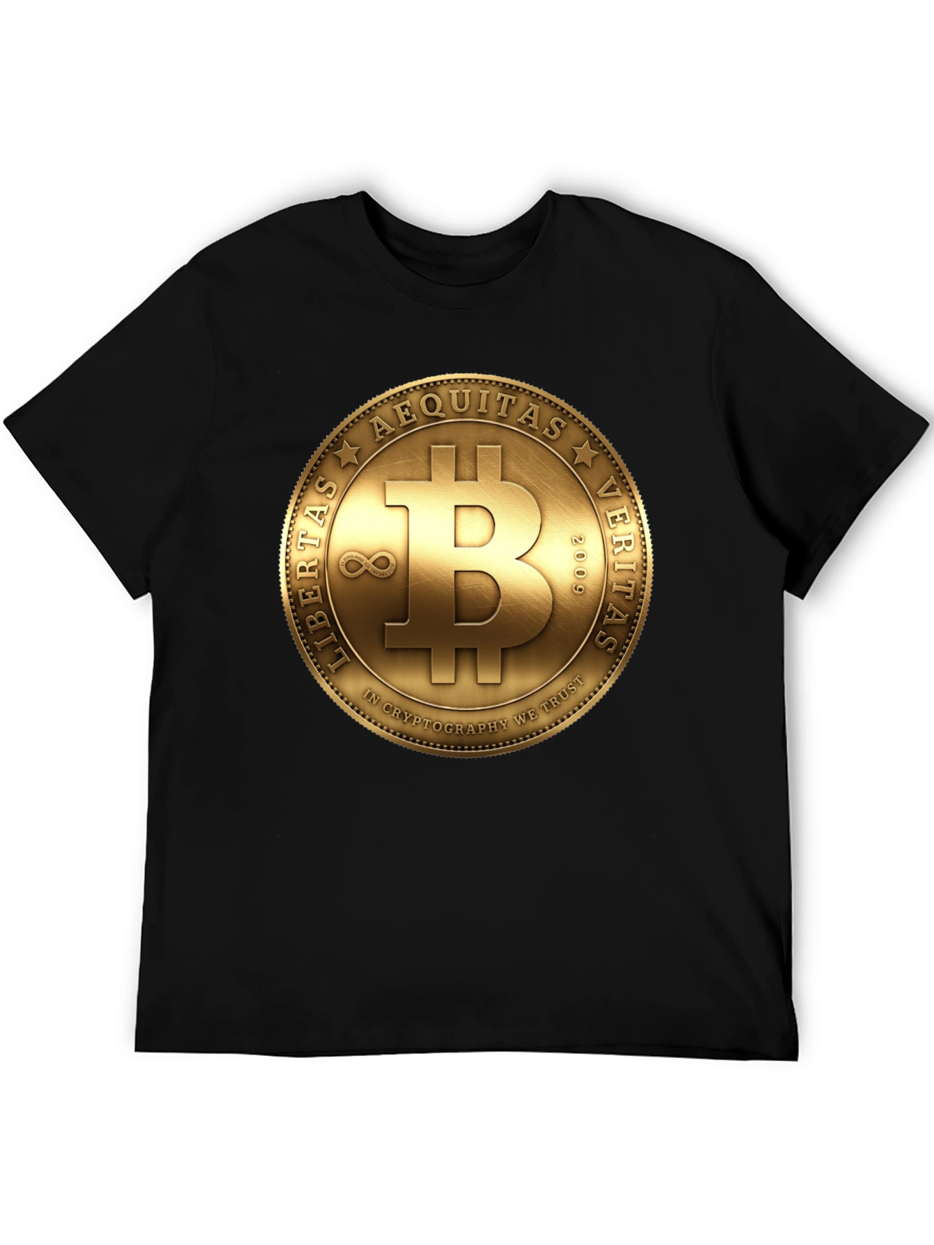Bitcoin Crypto T-Shirt - Gold Coin Design