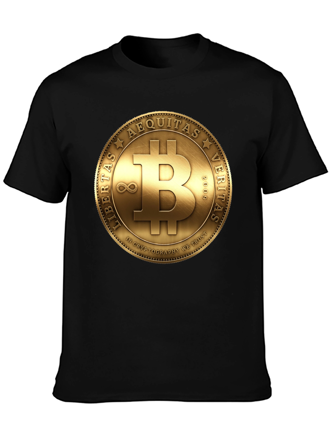 Bitcoin Crypto T-Shirt - Gold Coin Design